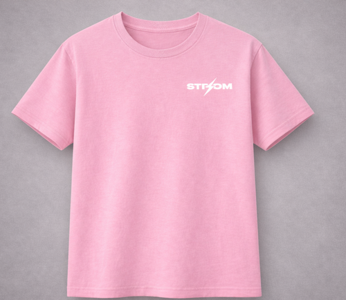 Tee shirt rose 100% coton brodé